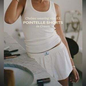 PARKE Pointelle Cream Shorts